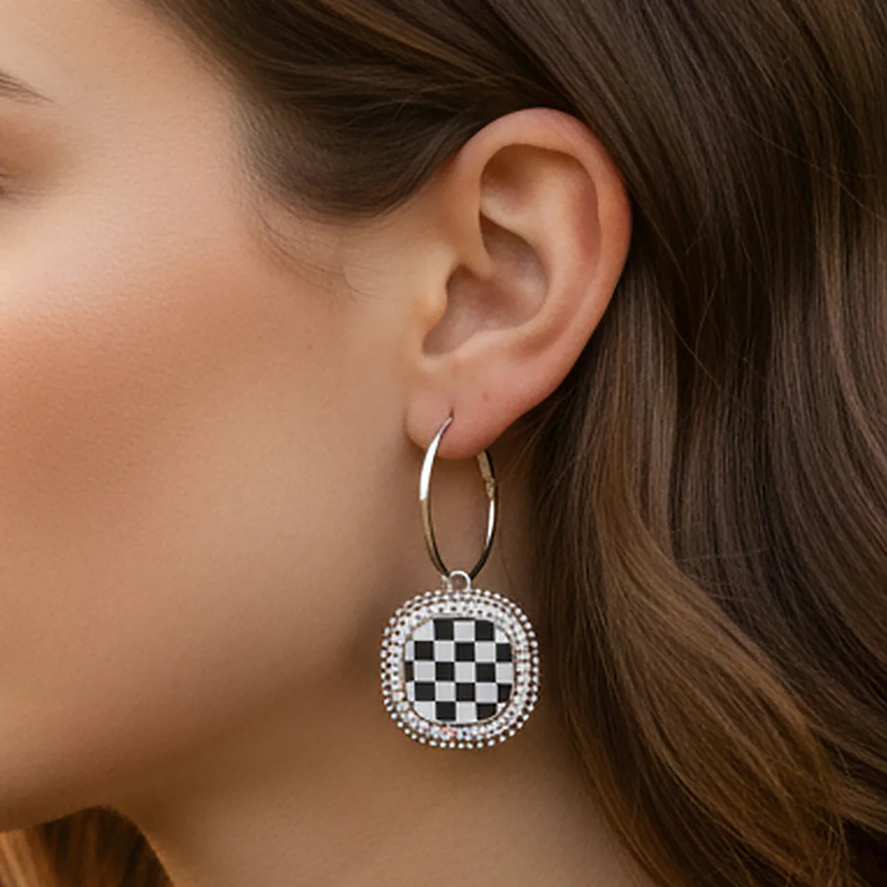 Race Checkered Earrings