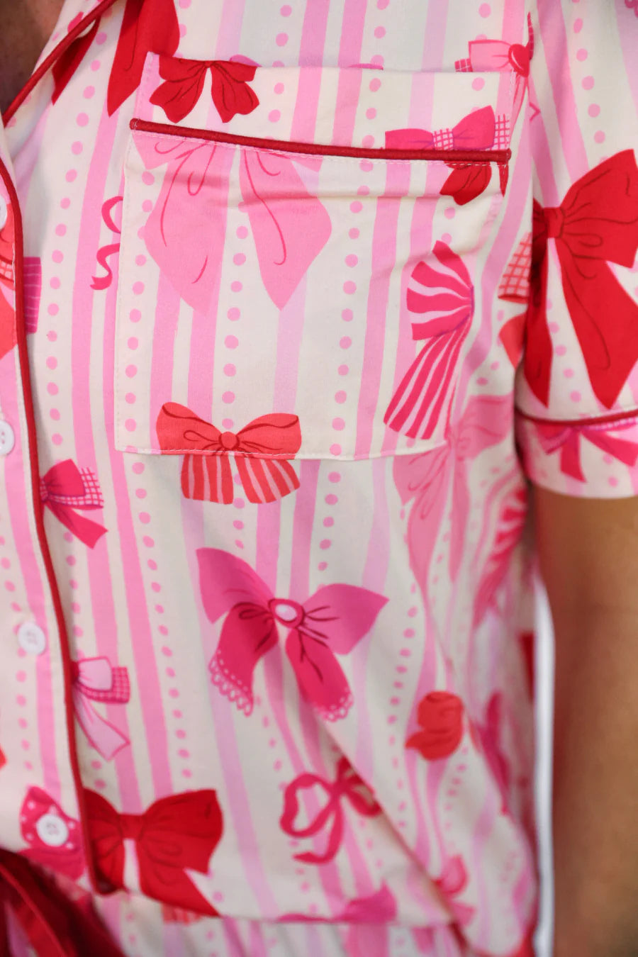 Bow Romance Ruffle Pajama Set