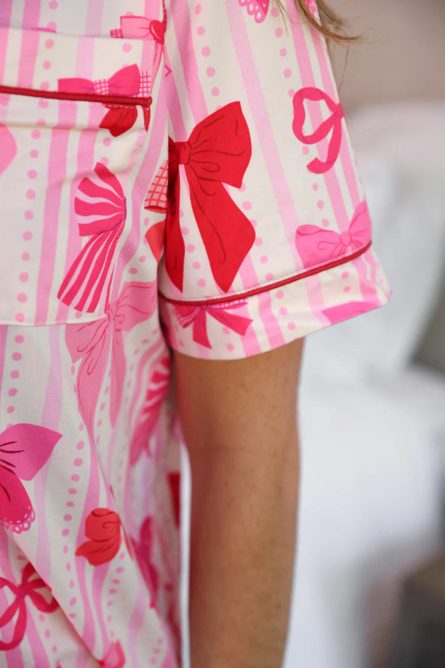 Bow Romance Ruffle Pajama Set