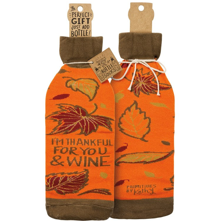 I'm Thankful for You & Wine Bottle Sock
