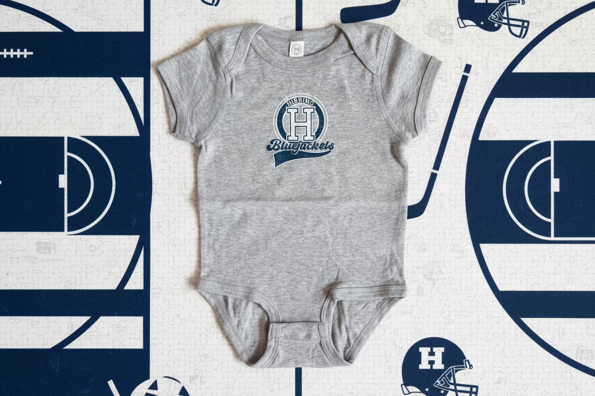 Hibbing Blue Jacket Onesies
