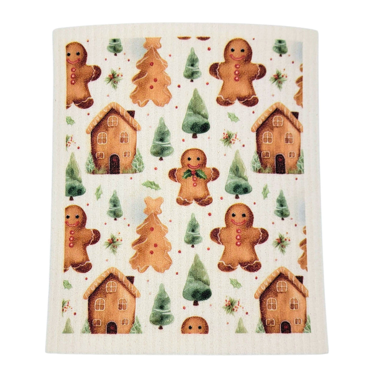 Gingerbread Cookies Swedish Dishcloth - Christmas Decor