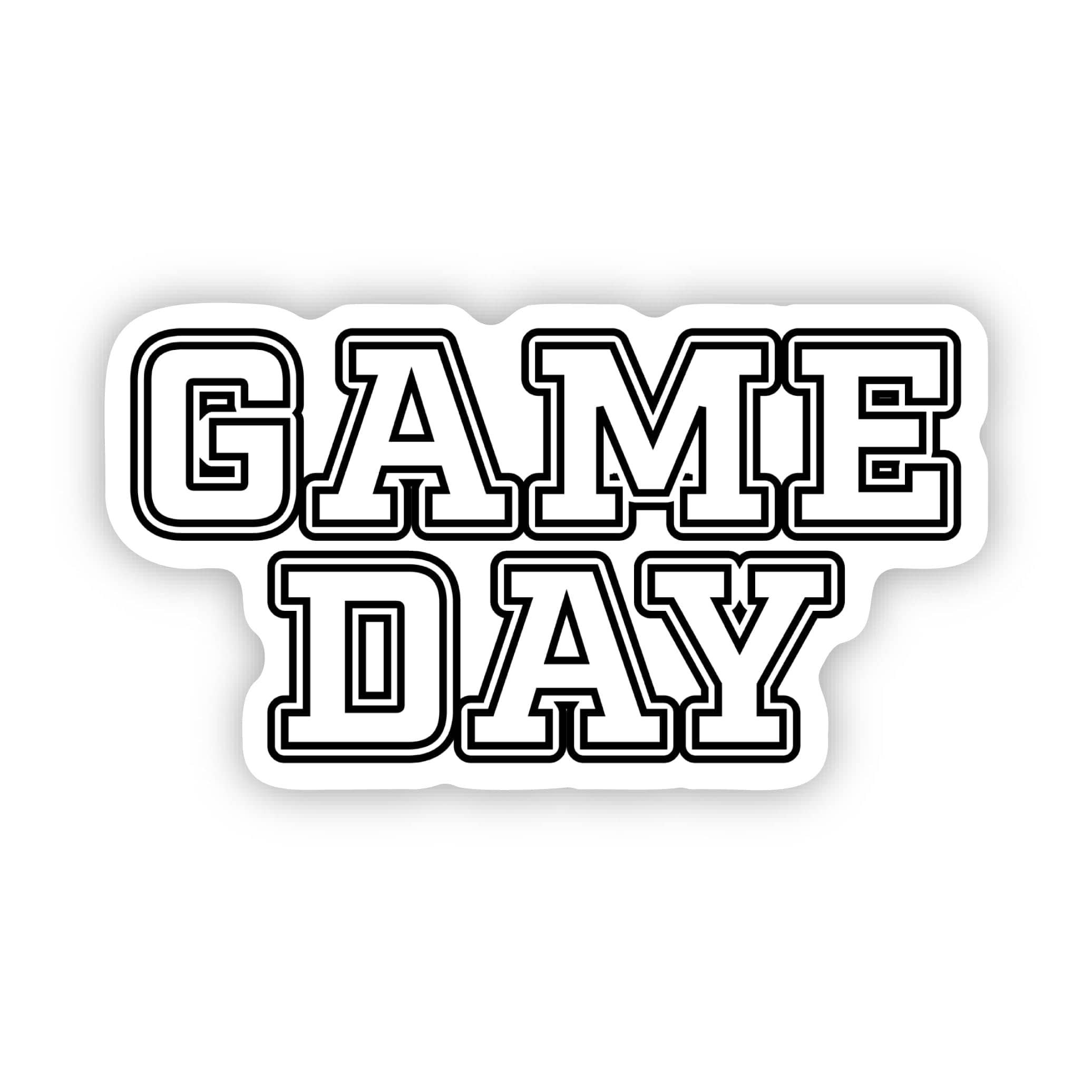 Game Day White Sports Text Sticker