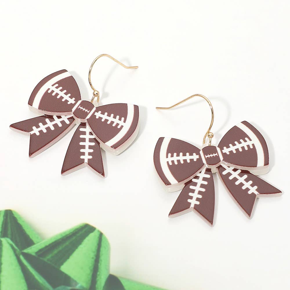 Game Day Football Bow Earrings