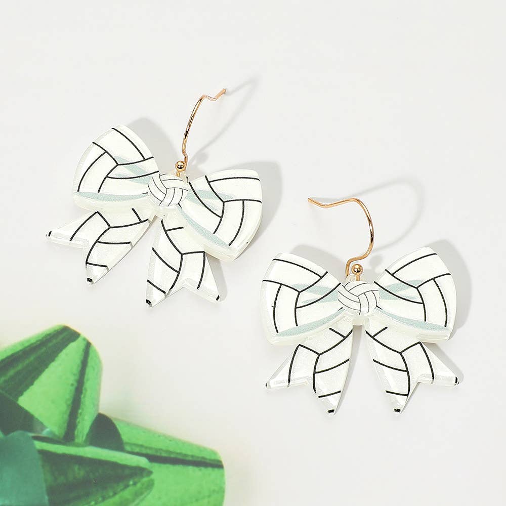 Volleyball Bow Dangle Earrings