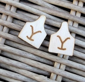 Yellowstone Cow Tag Earrings