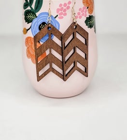 Wooden Chevron Earrings
