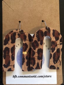 Arch Earring- Leopard with Gold Specks