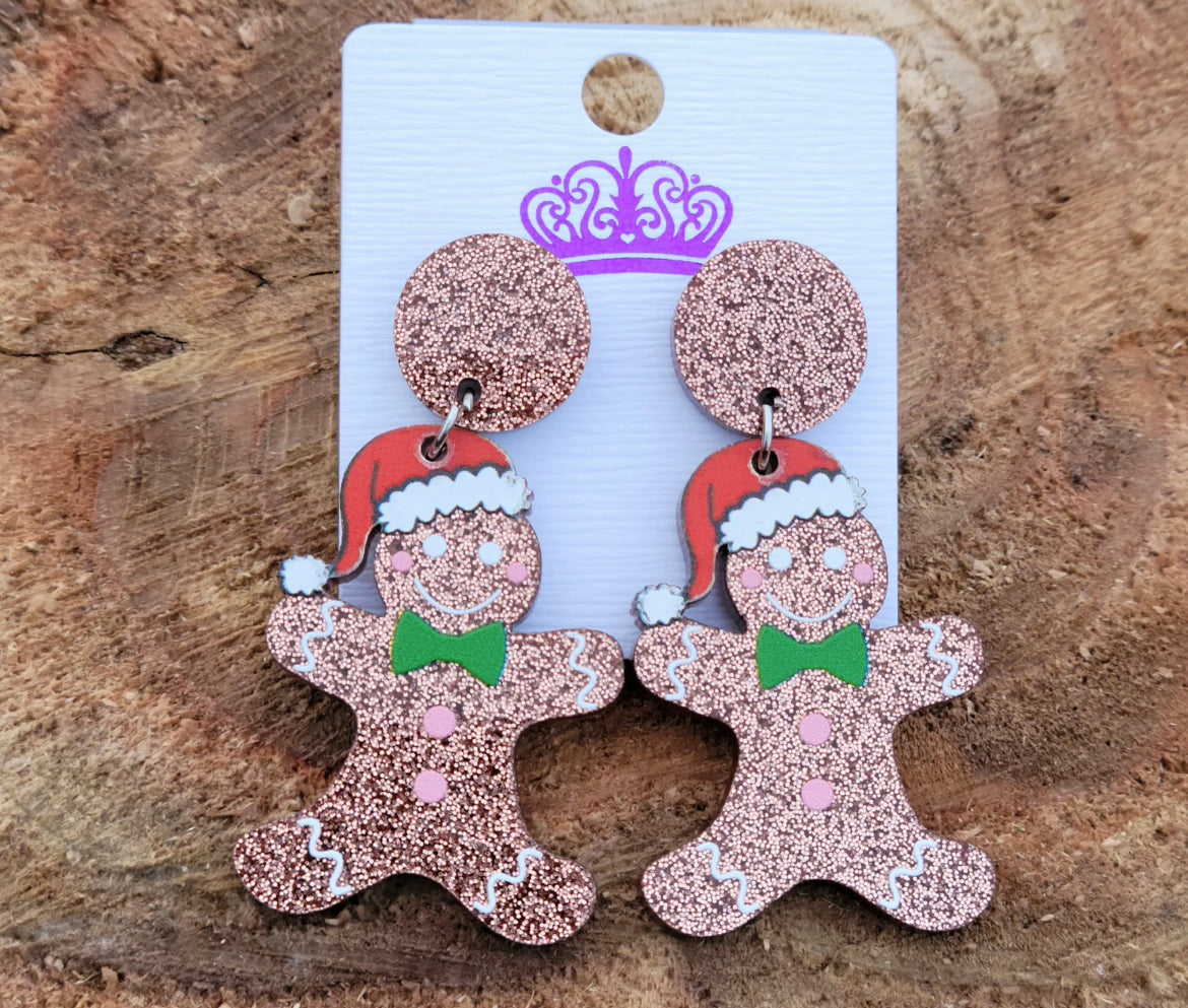 Glitter Gingerbread Earrings